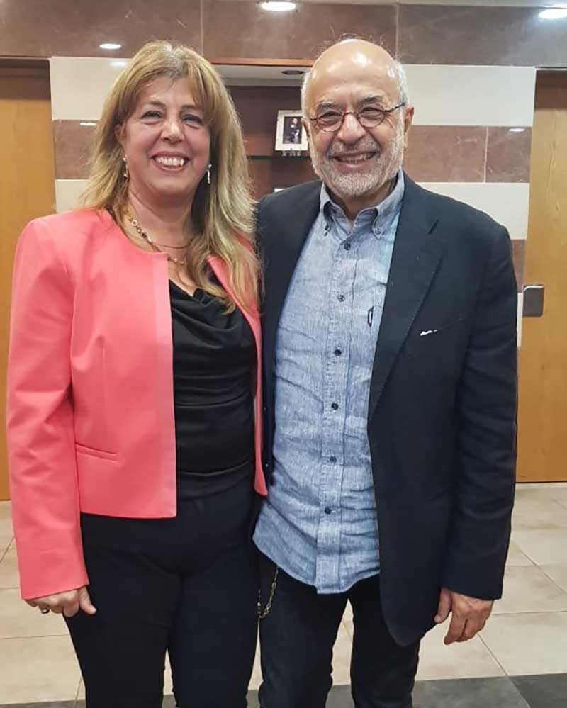  وزير التربية والتعليم العالي في حكومة تصريف الاعمال أكرم شهيب ورئيسة المركز التربوي للبحوث والإنماء الدكتورة ندى عويجان