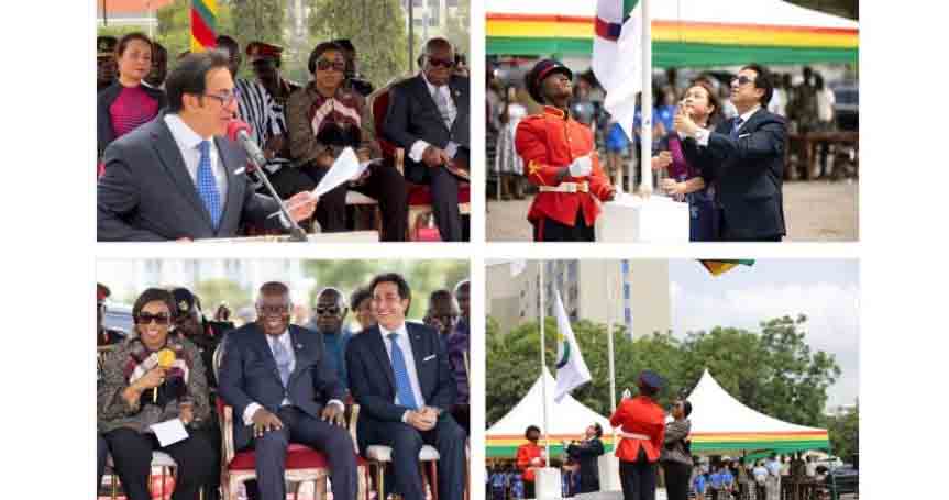 السفير خير رفع علم الفرنكوفونية في مقر الرئاسة الغانية: الفرنكوفونية منارة للتنوع اللغوي والثقافي وحاجة ملحة للإستقرار والتقدم