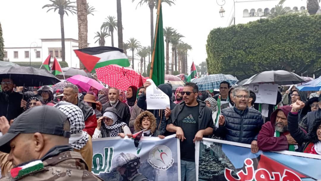حراك تضامني مع غزة في الدار البيضاء في المغرب 