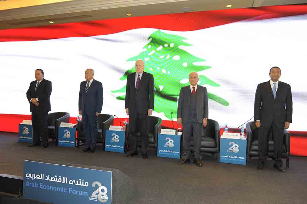 بمشاركة أمين عام جامعة الدول العربية   الرئيس ميقاتي يفتتح أعمال منتدى الاقتصاد العربي  بحضور ٤٠٠ مشارك من ٣٠ بلدا