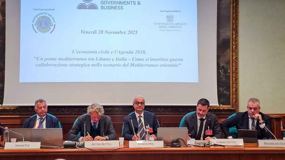 منتدى روما المتوسطي : فوز يعرض فرص التعاون ويقدم رؤية غرفة طرابلس الكبرى للتعاون اللبناني الإيطالي