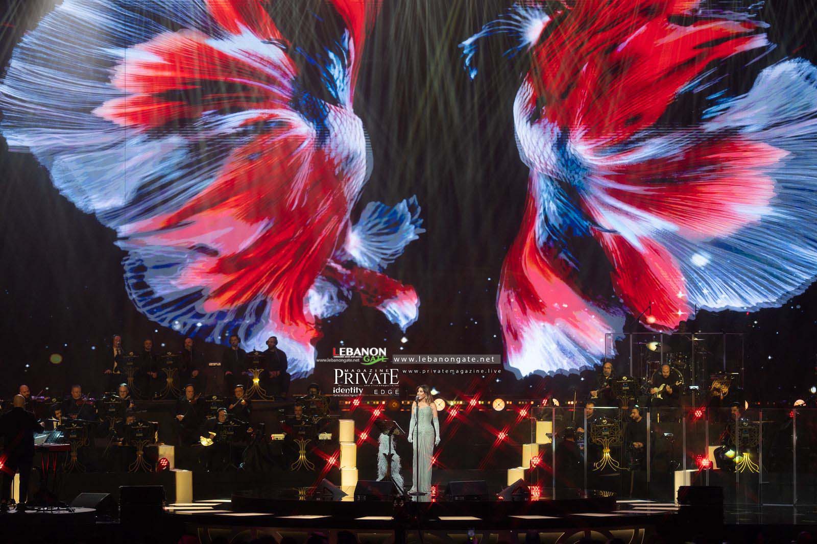 نجوى كرم تشعل مسرح محمد عبده أرينا بالرياض بحفل جماهيري استثنائي وتستقبل العام الجديد 2026 من دبي