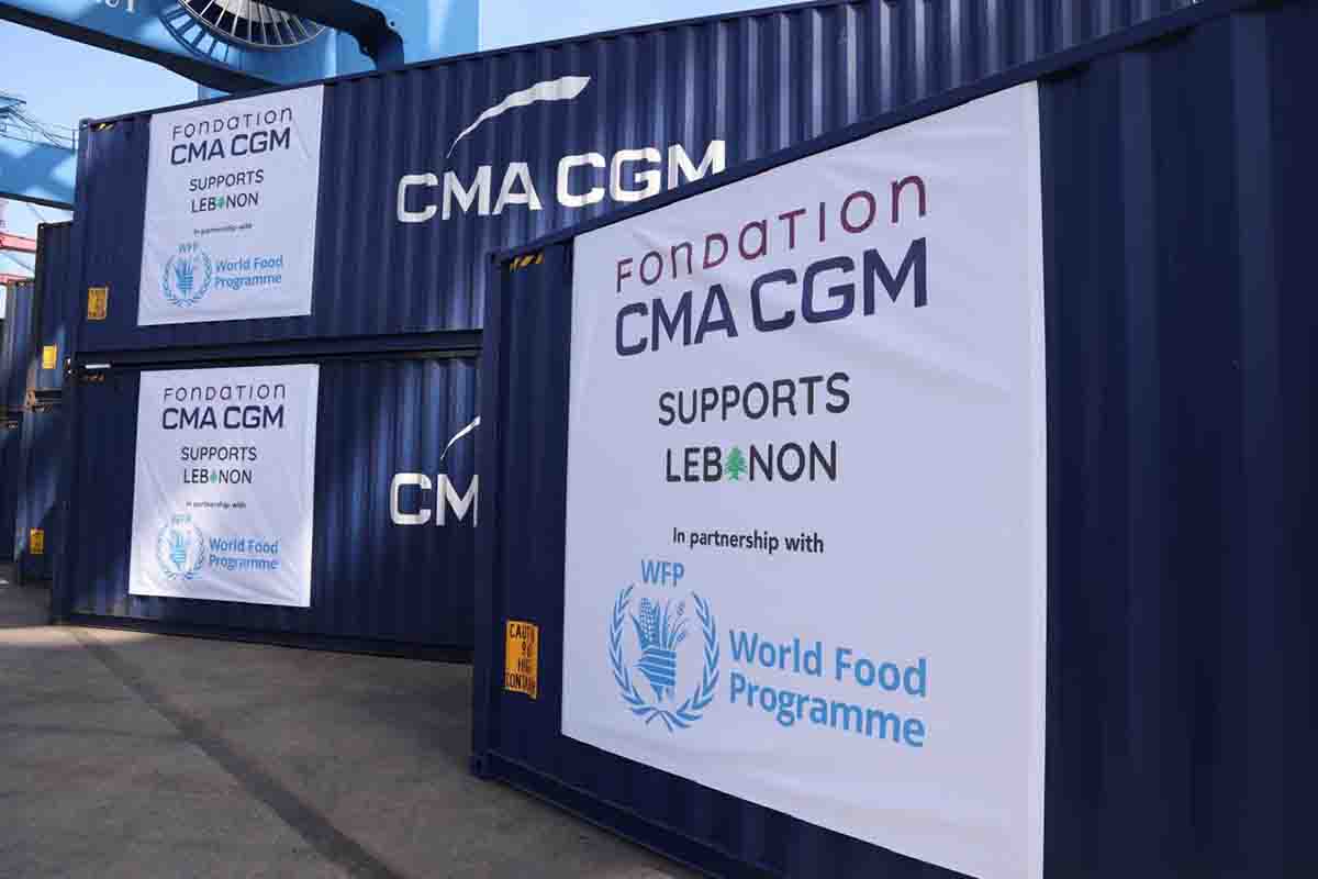 مبادرة إنسانية جديدة في لبنان Fondation CMA CGM تنقل 1,000 طن من المساعدات الإنسانية التابعة لبرنامج الأغذية العالمي