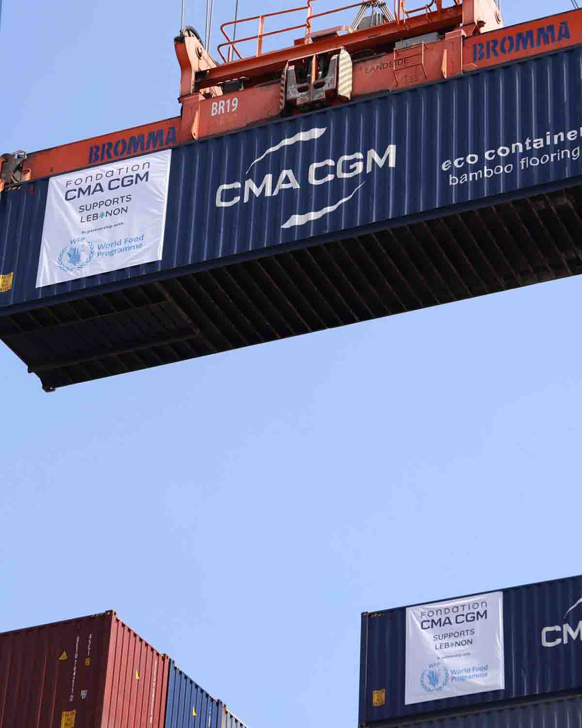مبادرة إنسانية جديدة في لبنان Fondation CMA CGM تنقل 1,000 طن من المساعدات الإنسانية التابعة لبرنامج الأغذية العالمي