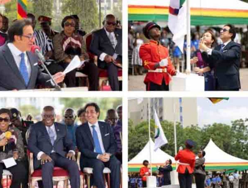 السفير خير رفع علم الفرنكوفونية في مقر الرئاسة الغانية: الفرنكوفونية منارة للتنوع اللغوي والثقافي وحاجة ملحة للإستقرار والتقدم