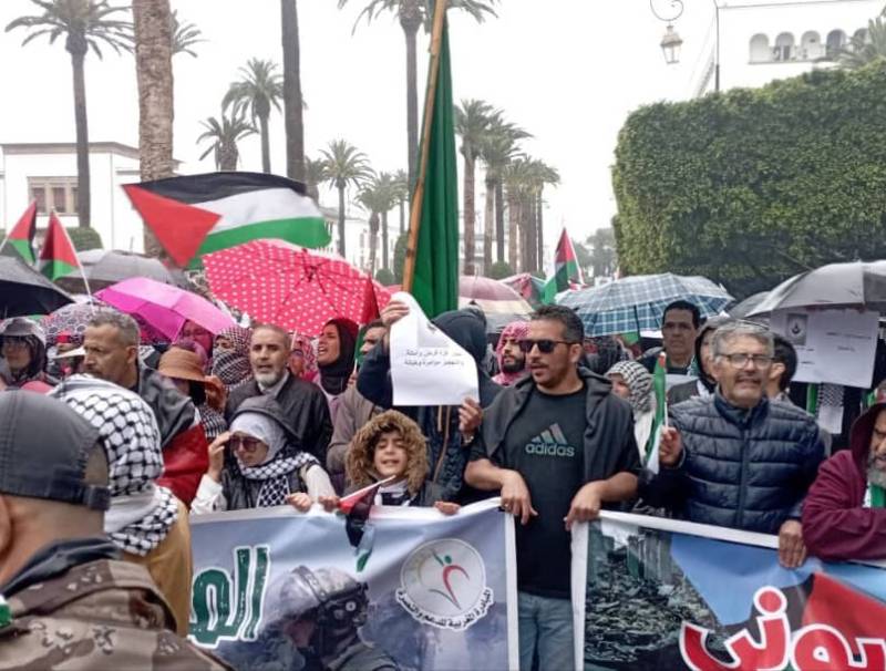 حراك تضامني مع غزة في الدار البيضاء في المغرب 